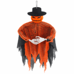 Grand Fantôme Citrouille Orange 83 cm – Halloween – Image 2