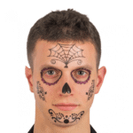 Tatouage Visage Homme Jour des Morts Halloween