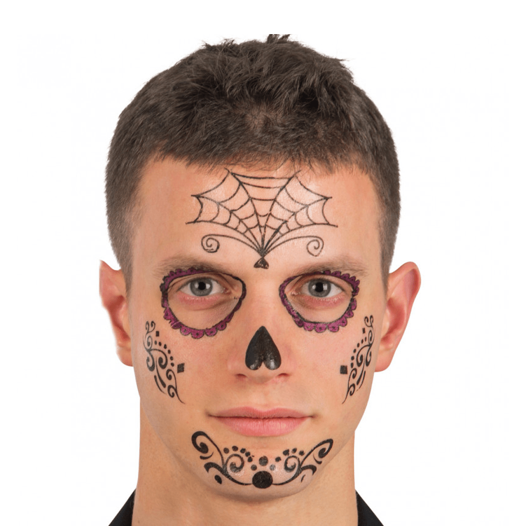 alpha-55-halloween-tatoo-visage-jour-de-la-mort-pour-homme-31562557292676.png Tatouage Visage Homme Jour des Morts Halloween – Image 1