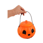 Porte Bonbons Plastique Citrouille Orange 18 cm