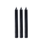 Set de 3 Bougies Cône Sang Noir 19 cm – Halloween