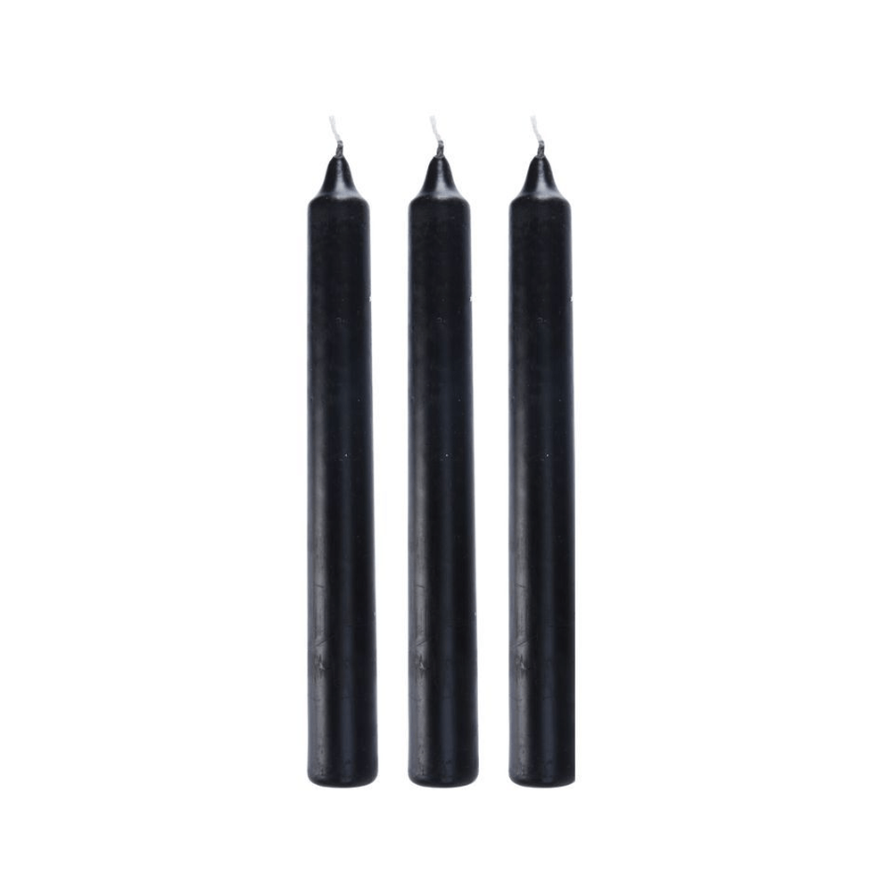 alpha-55-set-de-3-bougies-coniques-noir-avec-sans-40739570679940.png Set de 3 Bougies Cône Sang Noir 19 cm – Halloween – Image 1