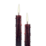 Set de 3 Bougies Cône Sang Noir 19 cm – Halloween – Image 2