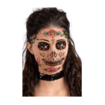 Tatouage Visage Jour des Morts Glow in Dark