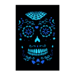 Tatouage Visage Jour des Morts Glow in Dark
