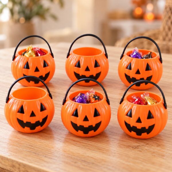 Lot de 6 Porte Bonbons Citrouille 7 cm Orange (Copie)